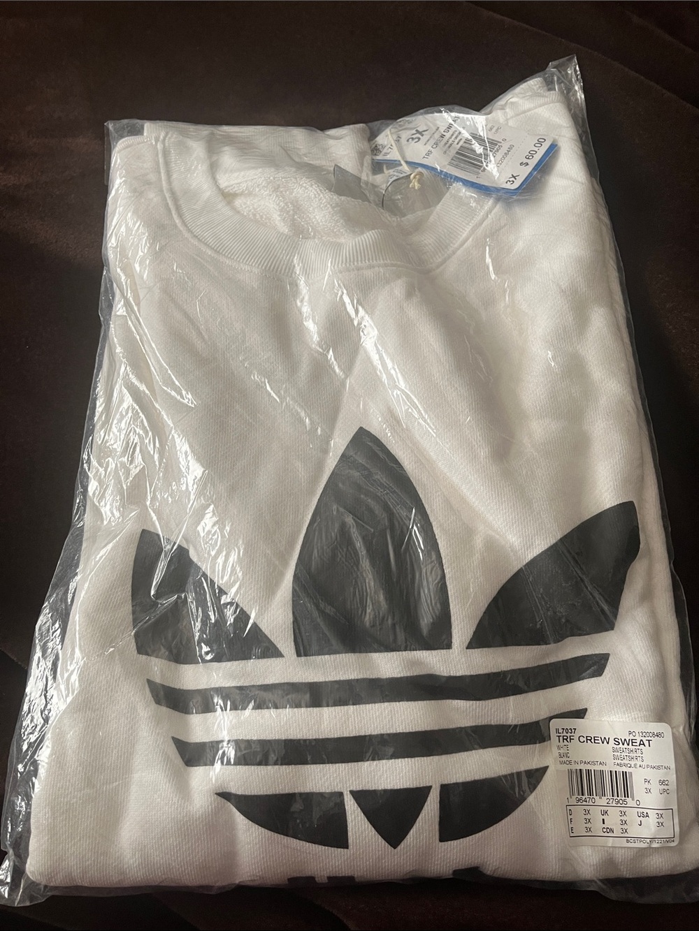 adidas White Sweatshirt with Black Trefoil Logo